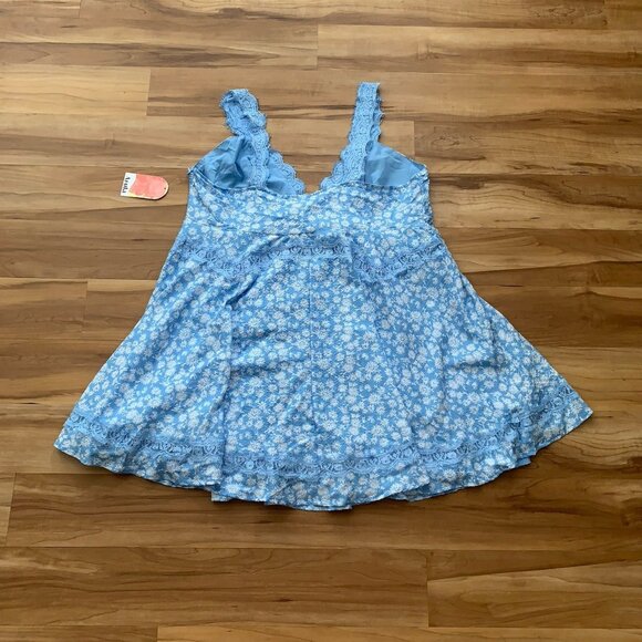 Arula 2X Light Blue Floral Dress Sleeveless Lace Mini Lined Sundress NWT - Picture 7 of 13